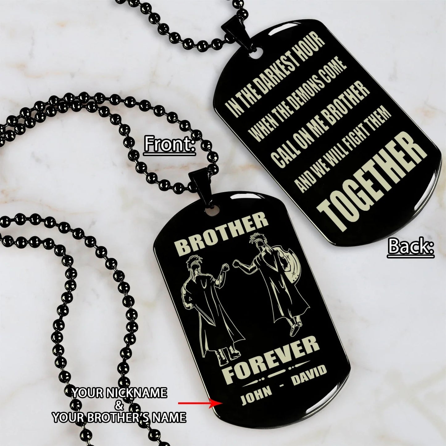 Fifaytech™ 🔥Spartan Custom Engraved Black Dog Tags