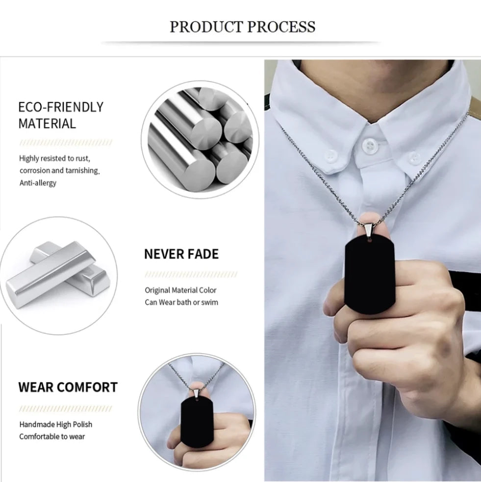 Fifaytech™ 🔥Spartan Custom Engraved Black Dog Tags