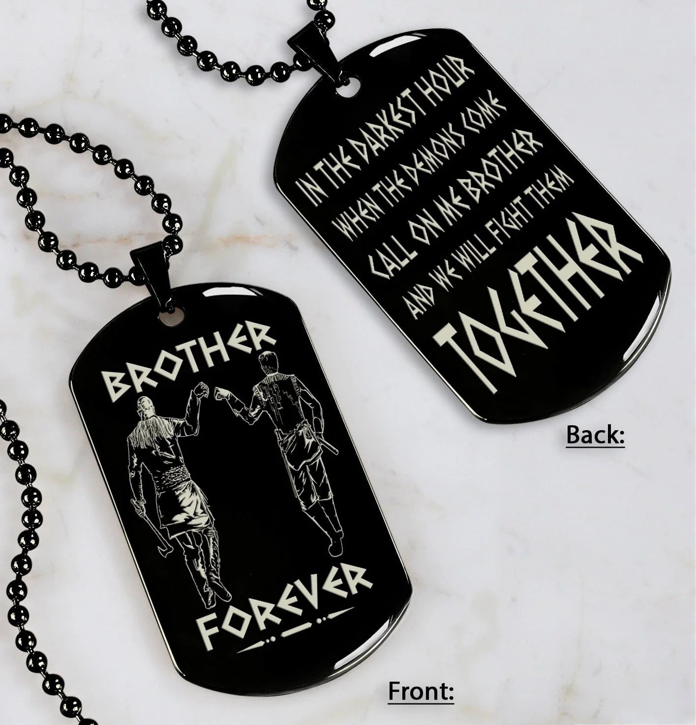 Fifaytech™ 🔥Spartan Custom Engraved Black Dog Tags