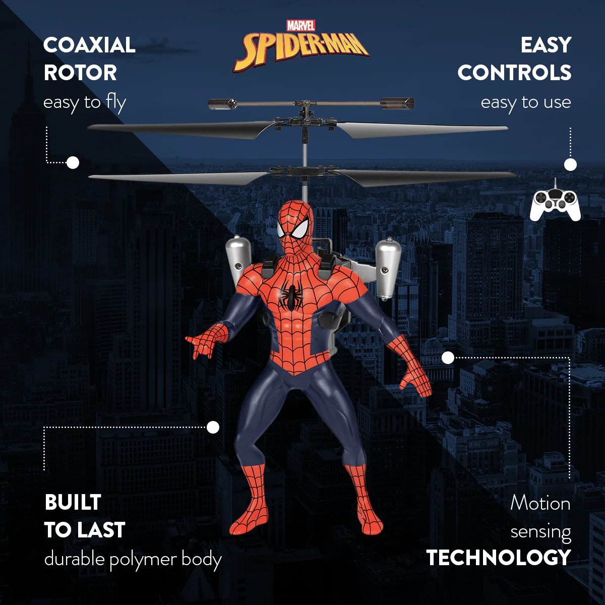 Fifaytech™ Spider-Man IR Remote Control Flying Figure