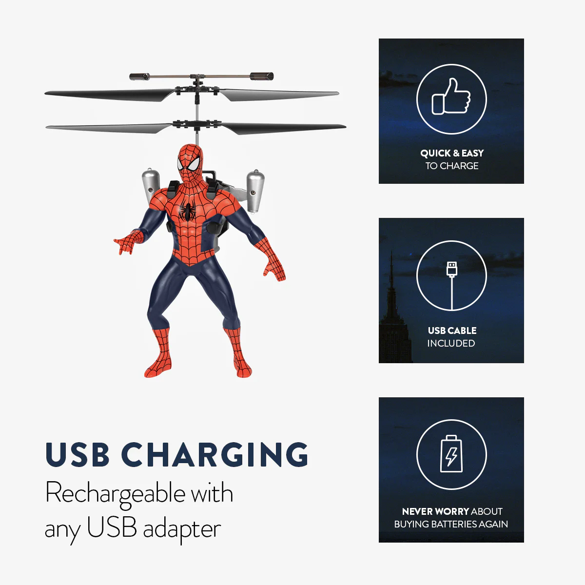 Fifaytech™ Spider-Man IR Remote Control Flying Figure