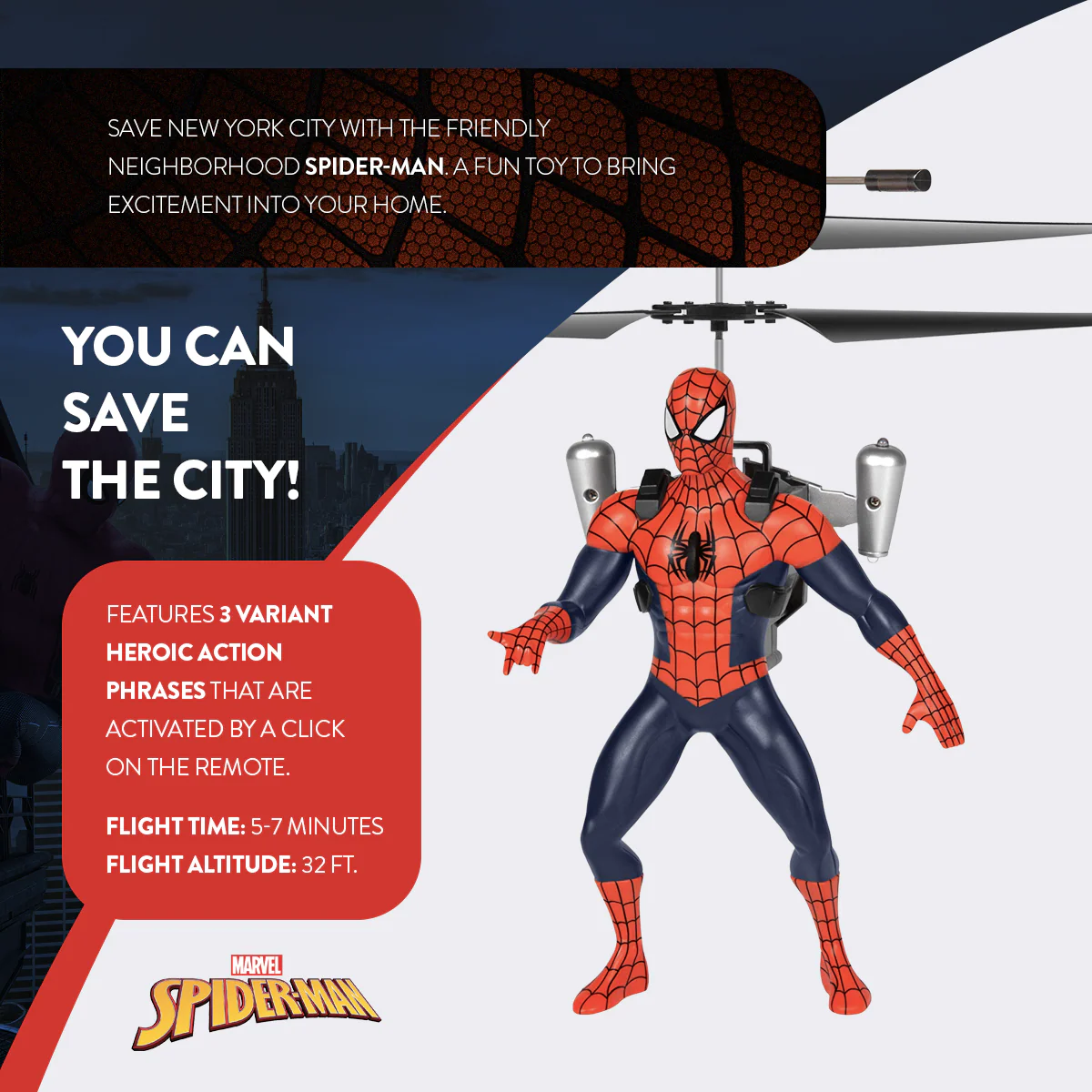 Fifaytech™ Spider-Man IR Remote Control Flying Figure