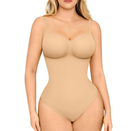 Fifaytech™ Seamless Covered Bust Jumpsuit Thong Bodysuit