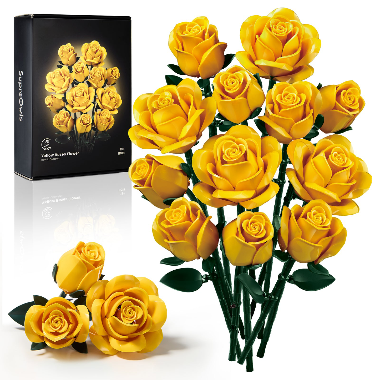 Fifaytech™ Roses Bouquet Building Block Set