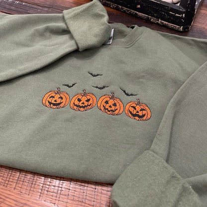 Fifaytech™ Vintage Pumpkins Embroidered Sweatshirt