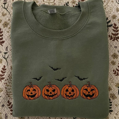 Fifaytech™ Vintage Pumpkins Embroidered Sweatshirt