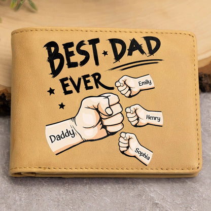 Fifaytech™ Best Dad Ever Personalized Leather Wallet