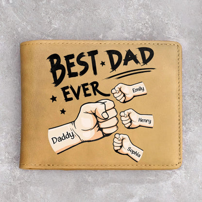 Fifaytech™ Best Dad Ever Personalized Leather Wallet