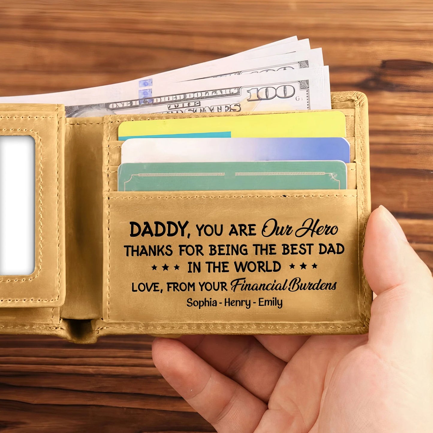 Fifaytech™ Best Dad Ever Personalized Leather Wallet