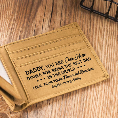 Fifaytech™ Best Dad Ever Personalized Leather Wallet