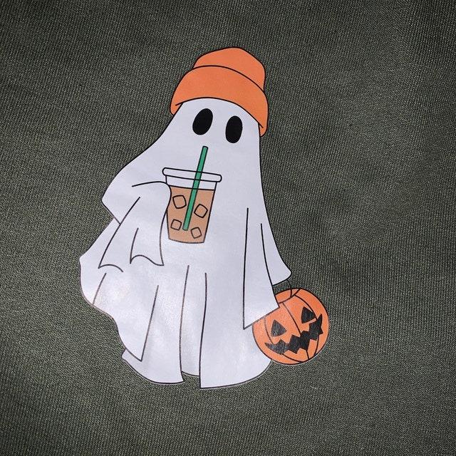 Fifaytech™ Little Ghost Ice Coffee Shirt,Halloween Tee