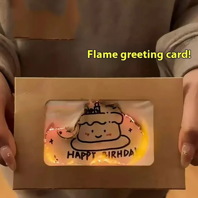 Fifaytech™ Birthday card with a burnt paper envelope