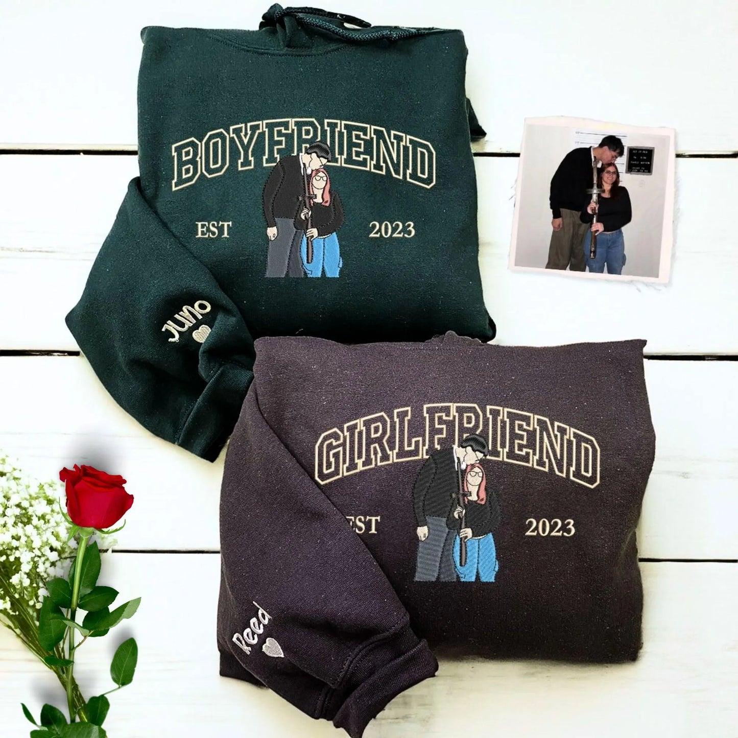 Fifaytech™ Embroidered Couple Photo Matching Set