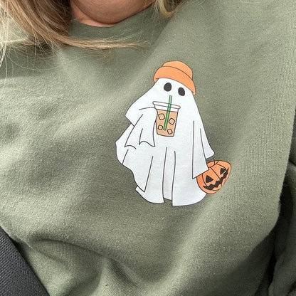 Fifaytech™ Little Ghost Ice Coffee Shirt,Halloween Tee