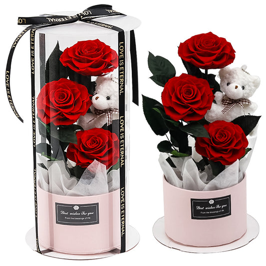 Fifaytech™ Eternal Rose Bear Bouquet