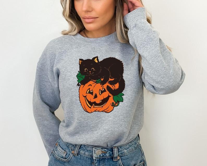 Fifaytech™ Black Cat Pumpkin Halloween Sweatshirt