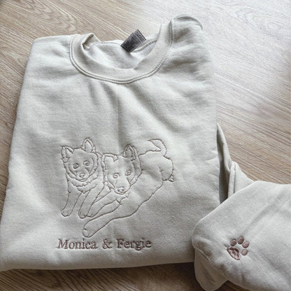 Sudadera con bordado personalizado para mascotas, sudadera para mamá y perro 