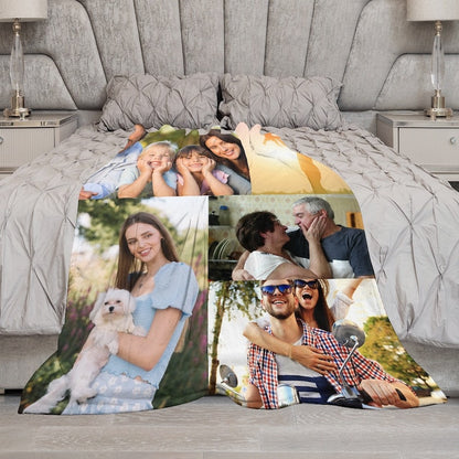 Fifaytech™ Personalized photo flannel blanket