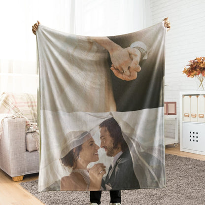 Fifaytech™ Personalized photo flannel blanket