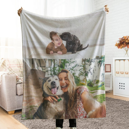 Fifaytech™ Personalized photo flannel blanket