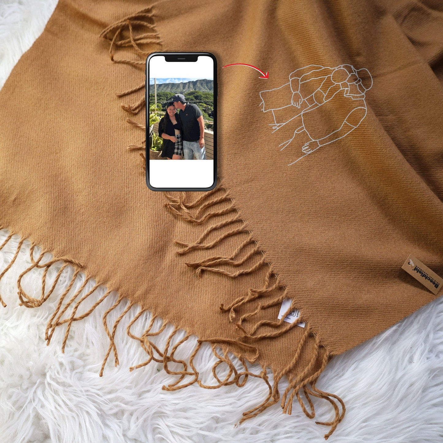 Fifaytech™ Custom Couple Photo Portrait Scarf