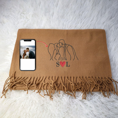 Fifaytech™ Custom Couple Photo Portrait Scarf