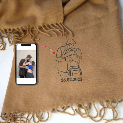 Fifaytech™ Custom Couple Photo Portrait Scarf