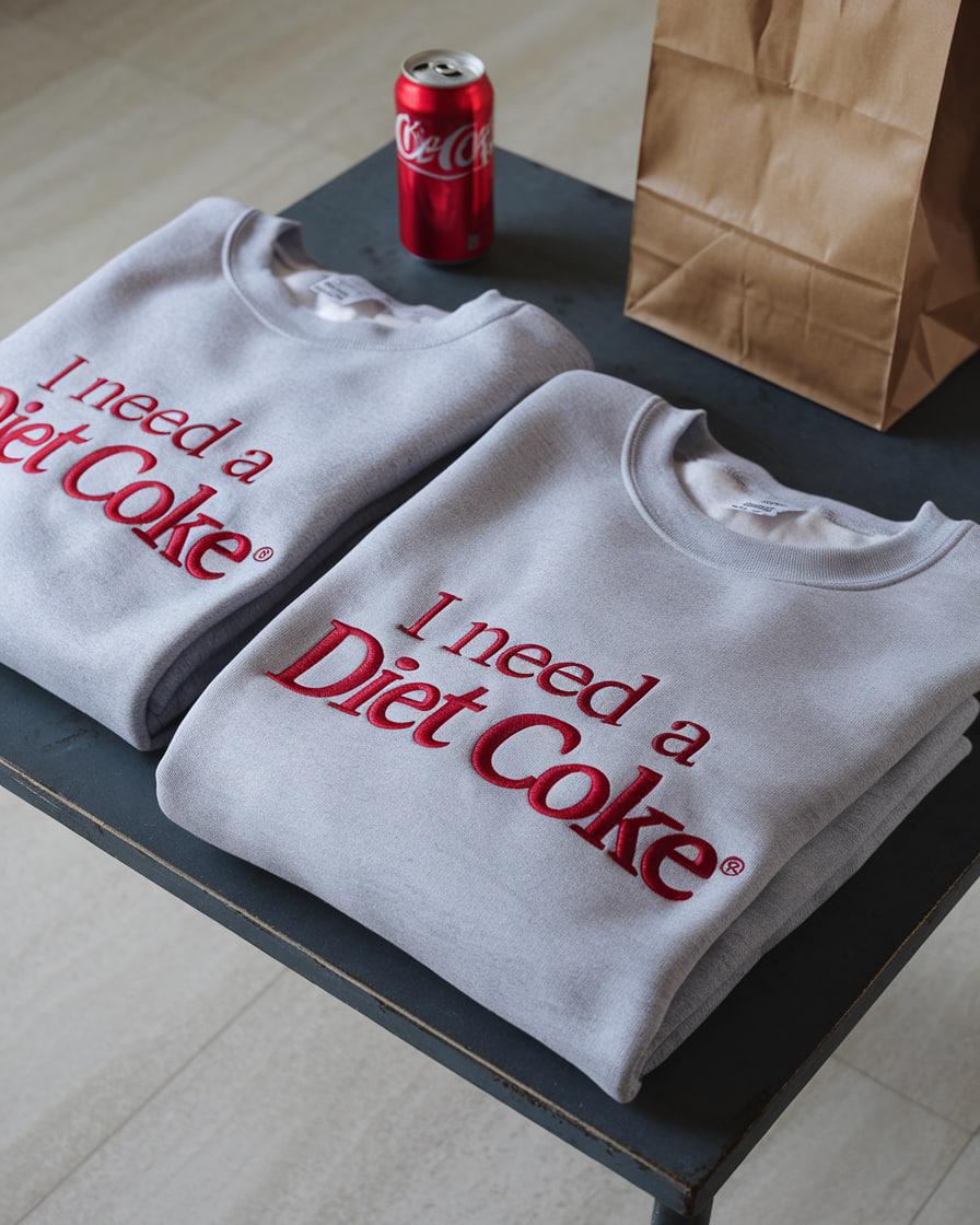 Fifaytech™ I Need a Diet Coke Embroidered Sweatshirt