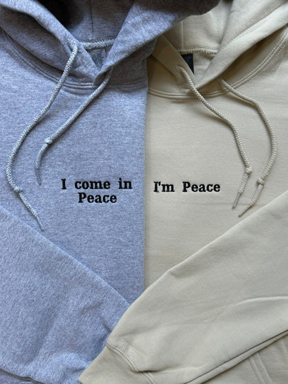 I Come in Peace I'm Peace Matching Embroidery Set