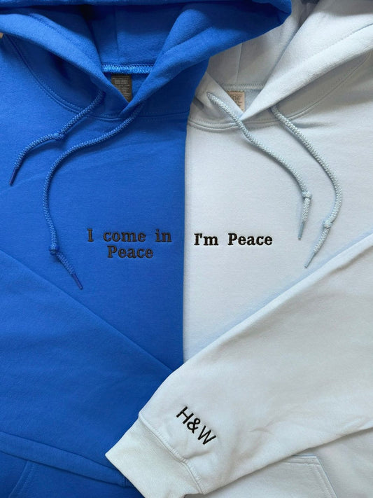 I Come in Peace I'm Peace Matching Embroidery Set