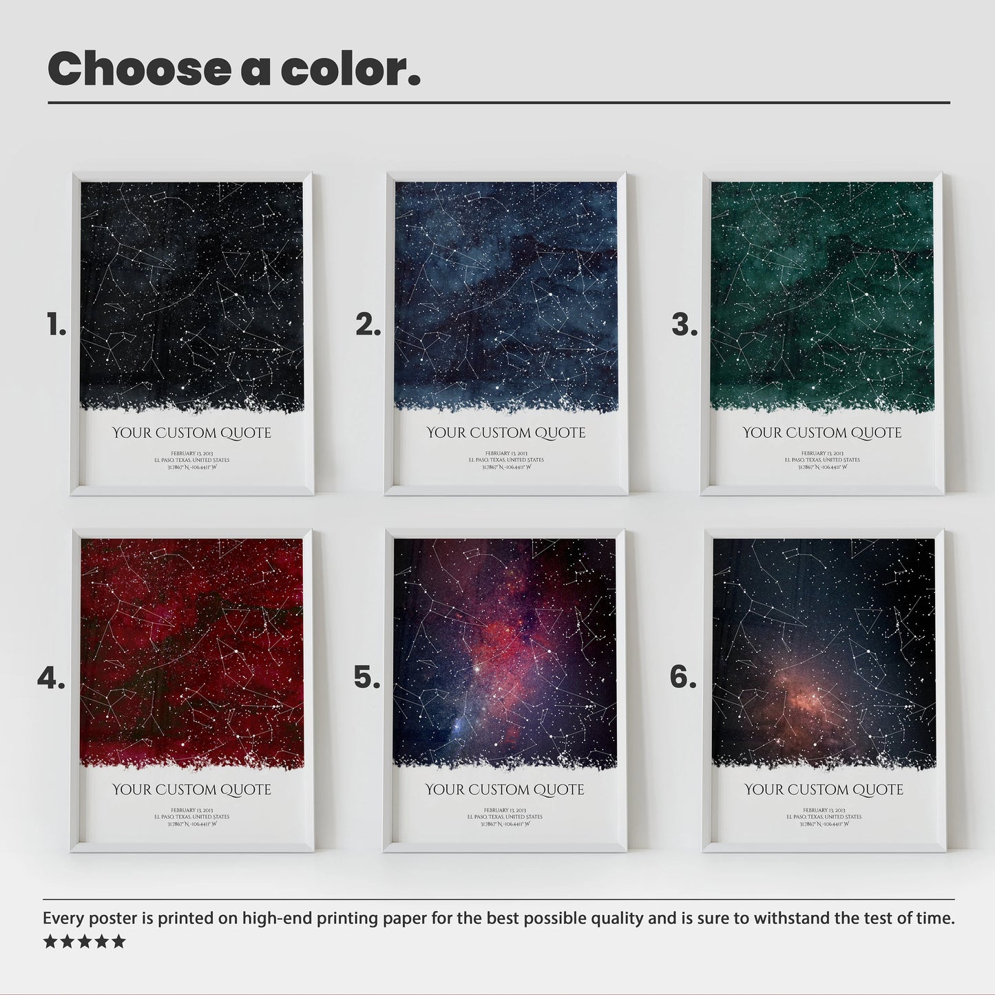 Fifaytech™ Stars The Night We Met Custom Star Map Print