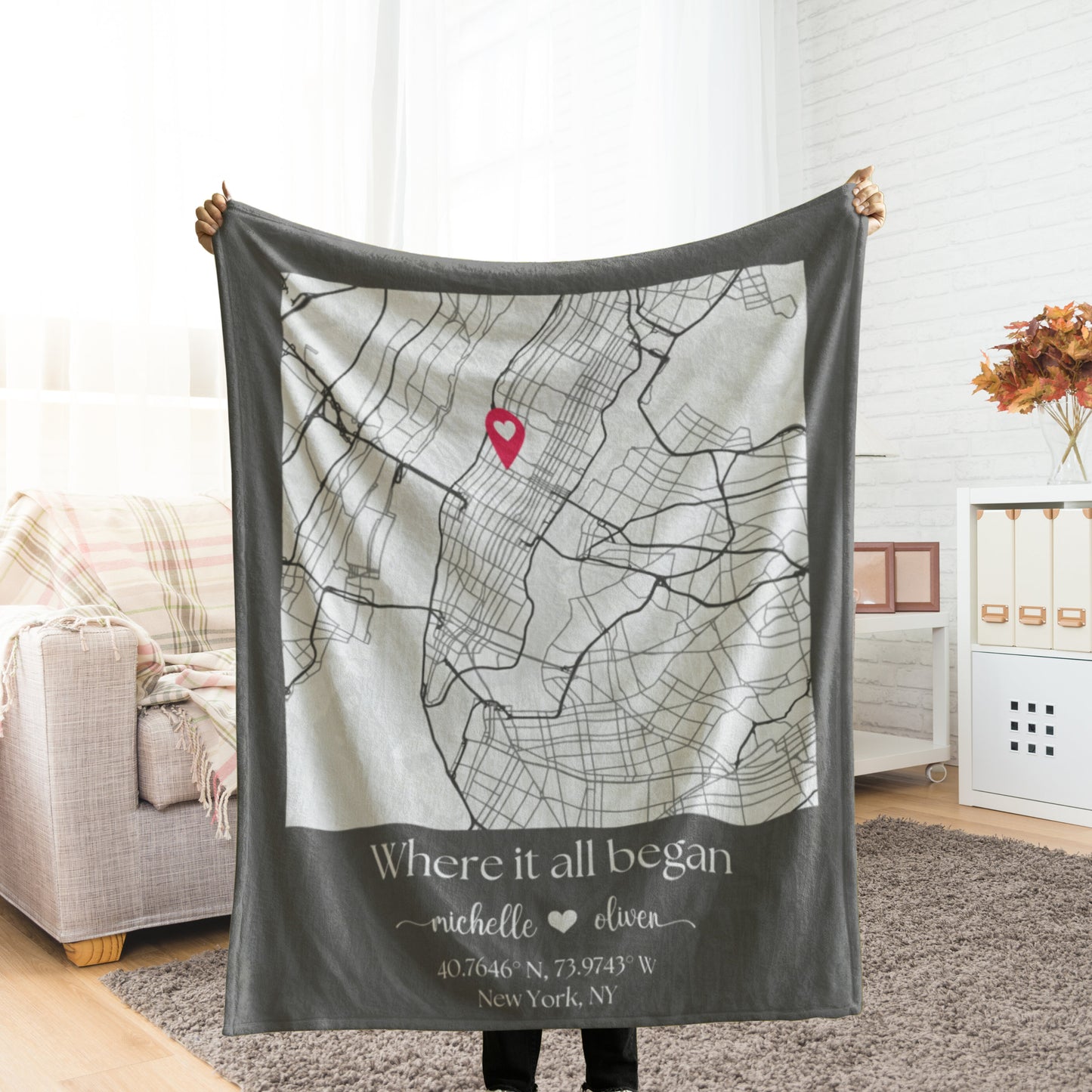 Fifaytech™ Customized Where We Met Map Blanket