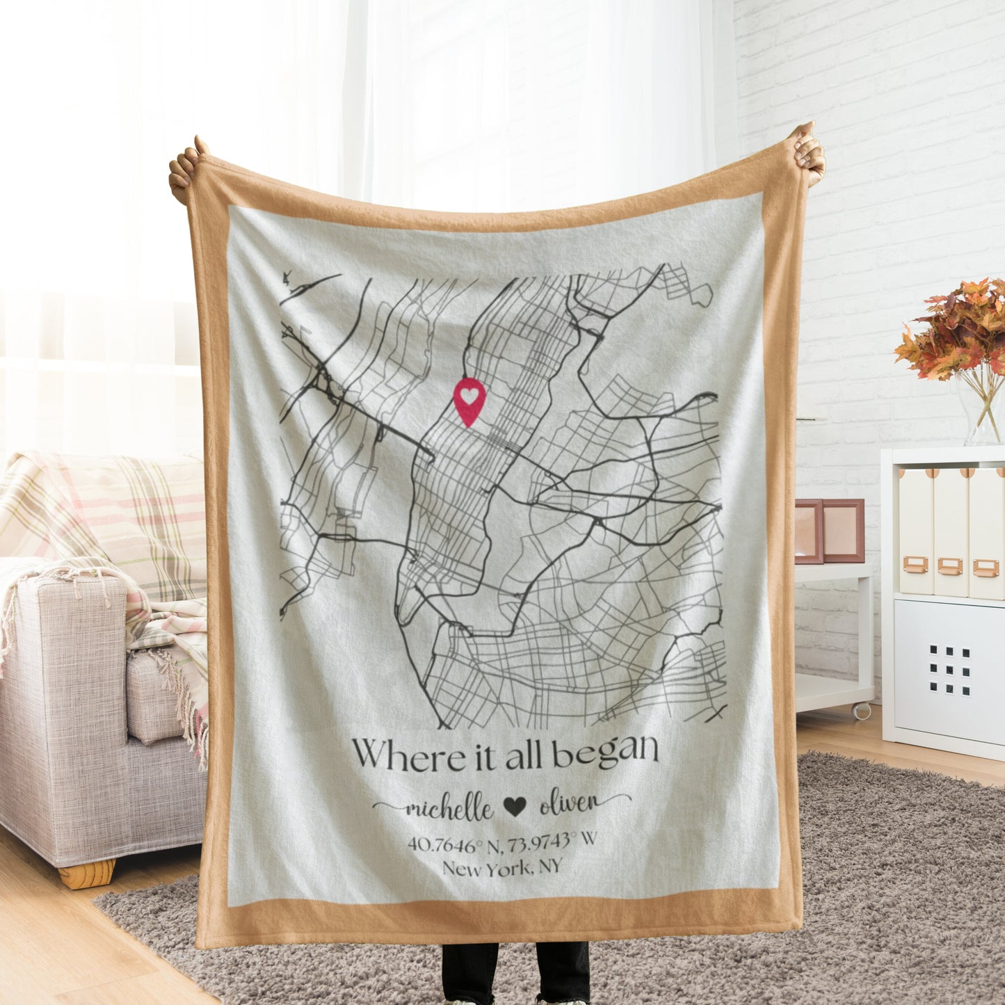 Fifaytech™ Customized Where We Met Map Blanket