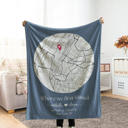 Fifaytech™ Customized Where We Met Map Blanket