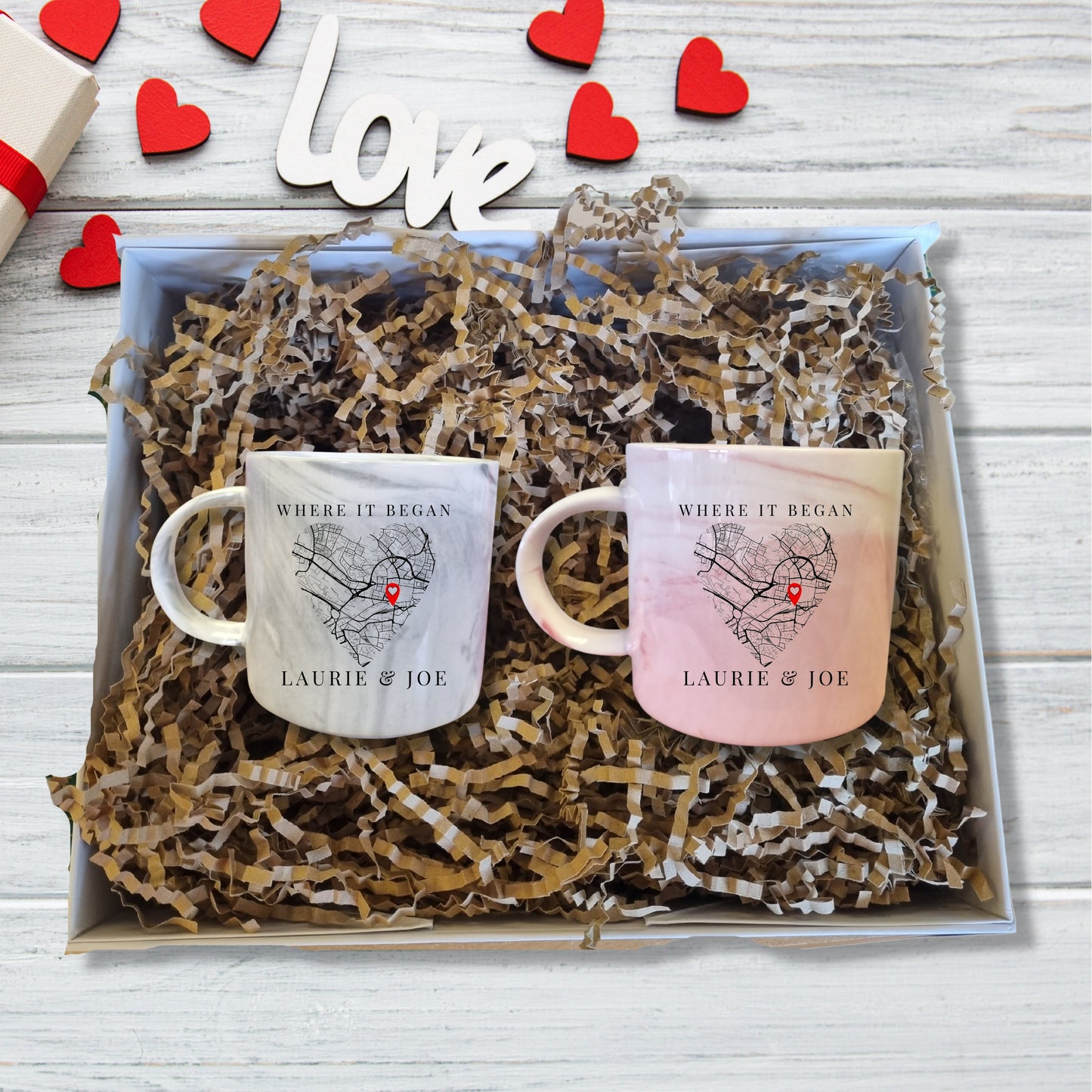 Fifaytech™ Personalised Where It Began Map Valentine Mug