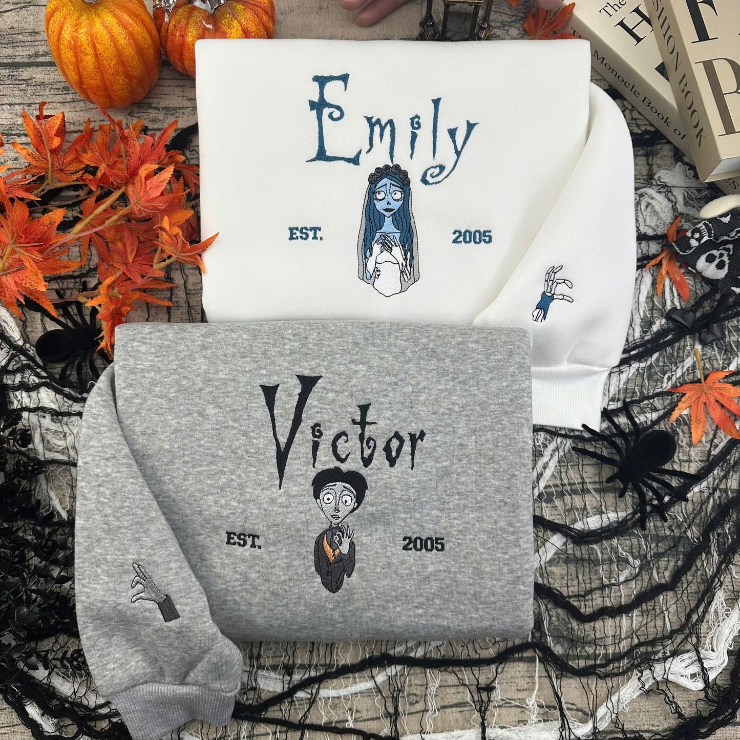 Fifaytech™ Victor &Emily Embroidered Sweatshirts set