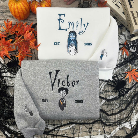 Fifaytech™ Victor &Emily Embroidered Sweatshirts set
